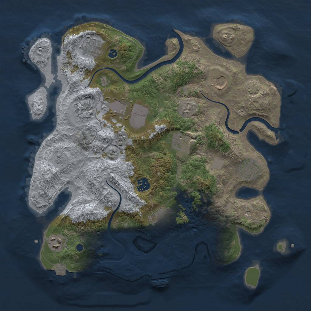 Rust Map: Procedural Map, Size: 3500, Seed: 1970700246, 15 Monuments