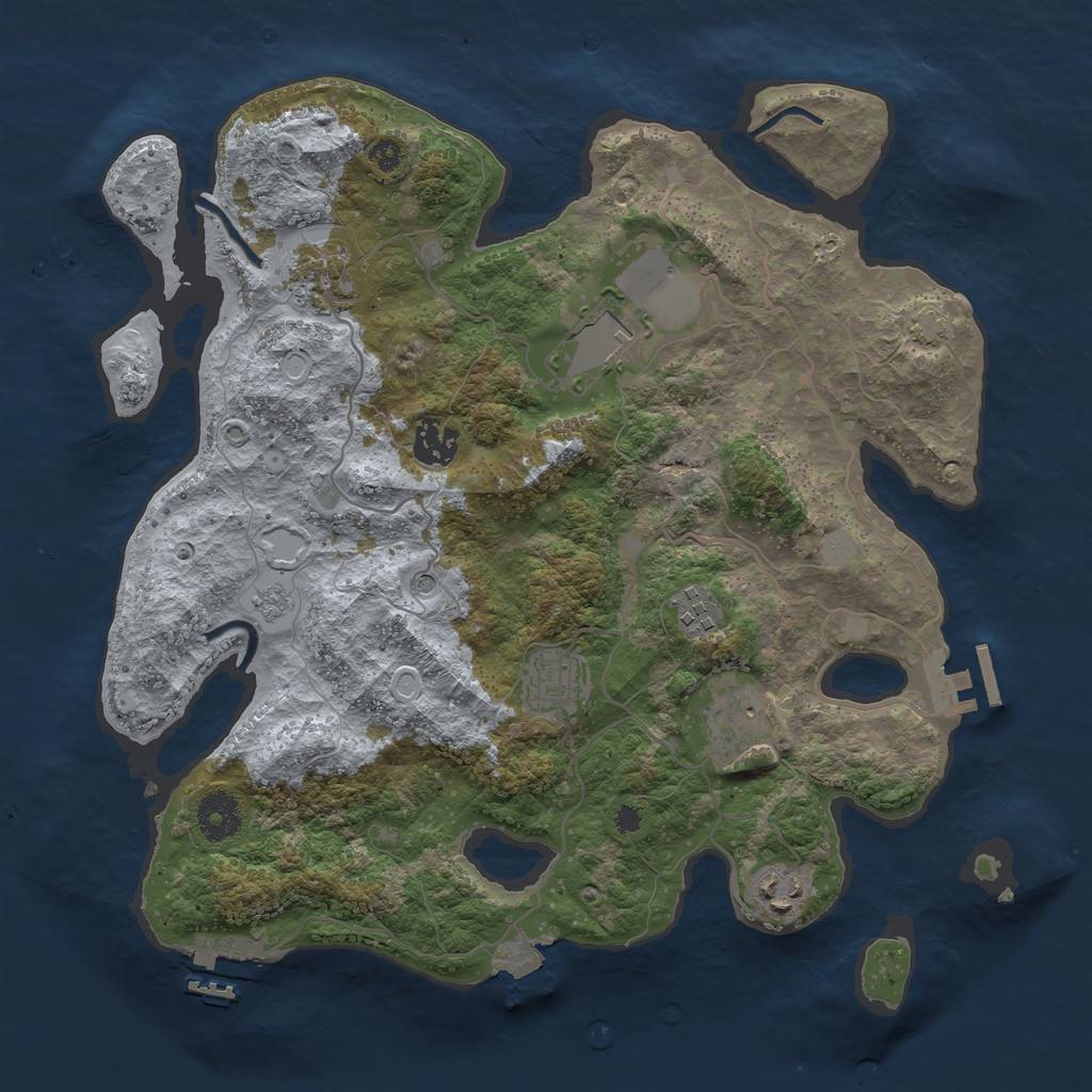 Rust Map: Procedural Map, Size: 3500, Seed: 1970700246, 15 Monuments