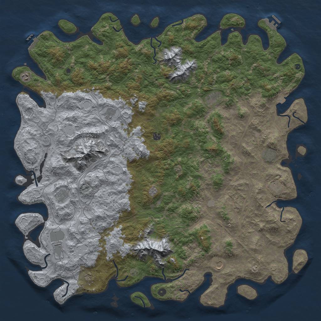Rust Map: Procedural Map, Size: 6000, Seed: 30709, 19 Monuments