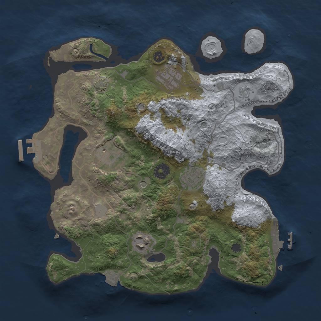 Rust Map: Procedural Map, Size: 3000, Seed: 2931564, 12 Monuments