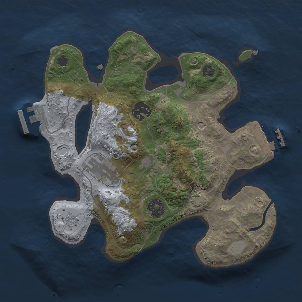 Rust Map: Procedural Map, Size: 2500, Seed: 931547307, 10 Monuments