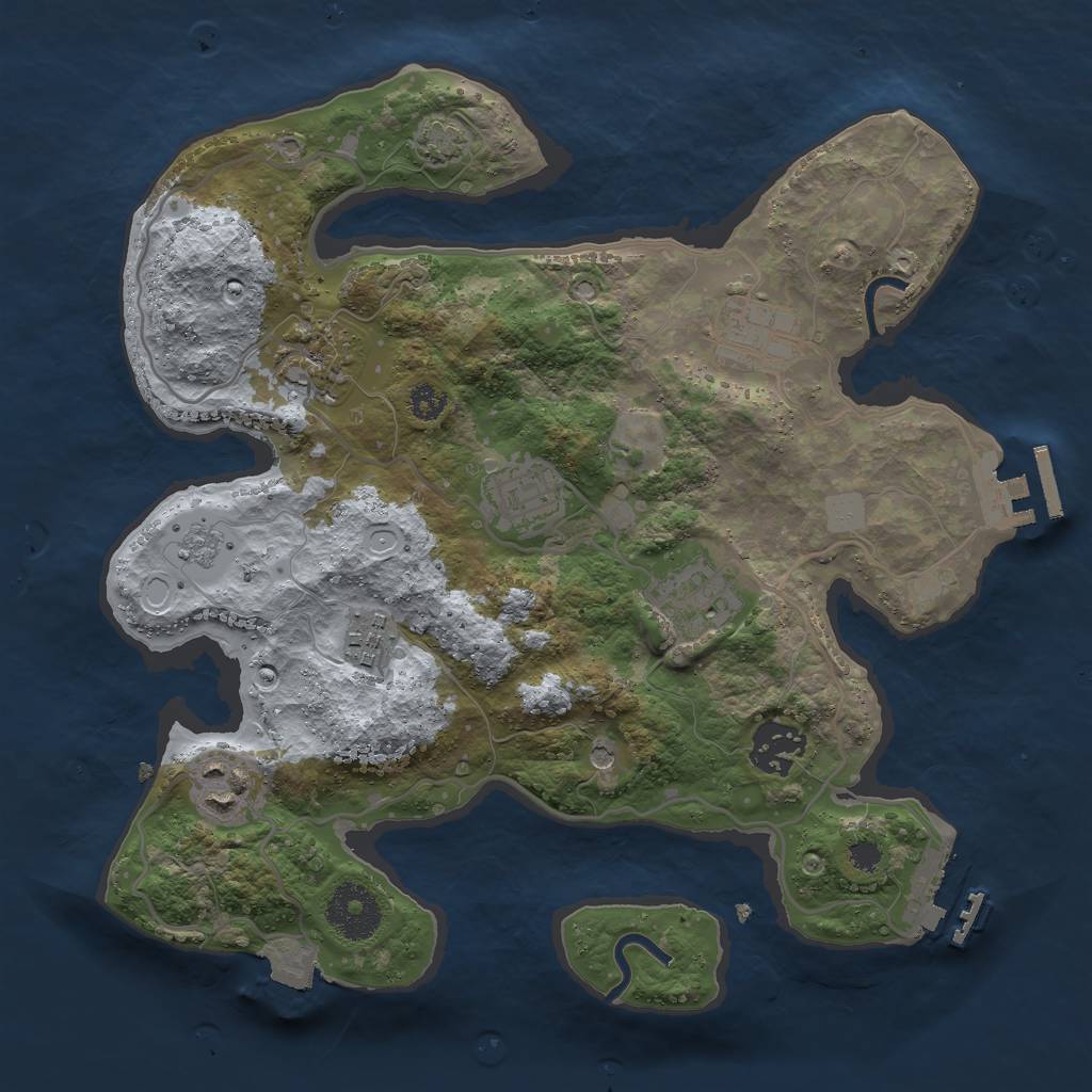 Rust Map: Procedural Map, Size: 3000, Seed: 1904806515, 15 Monuments