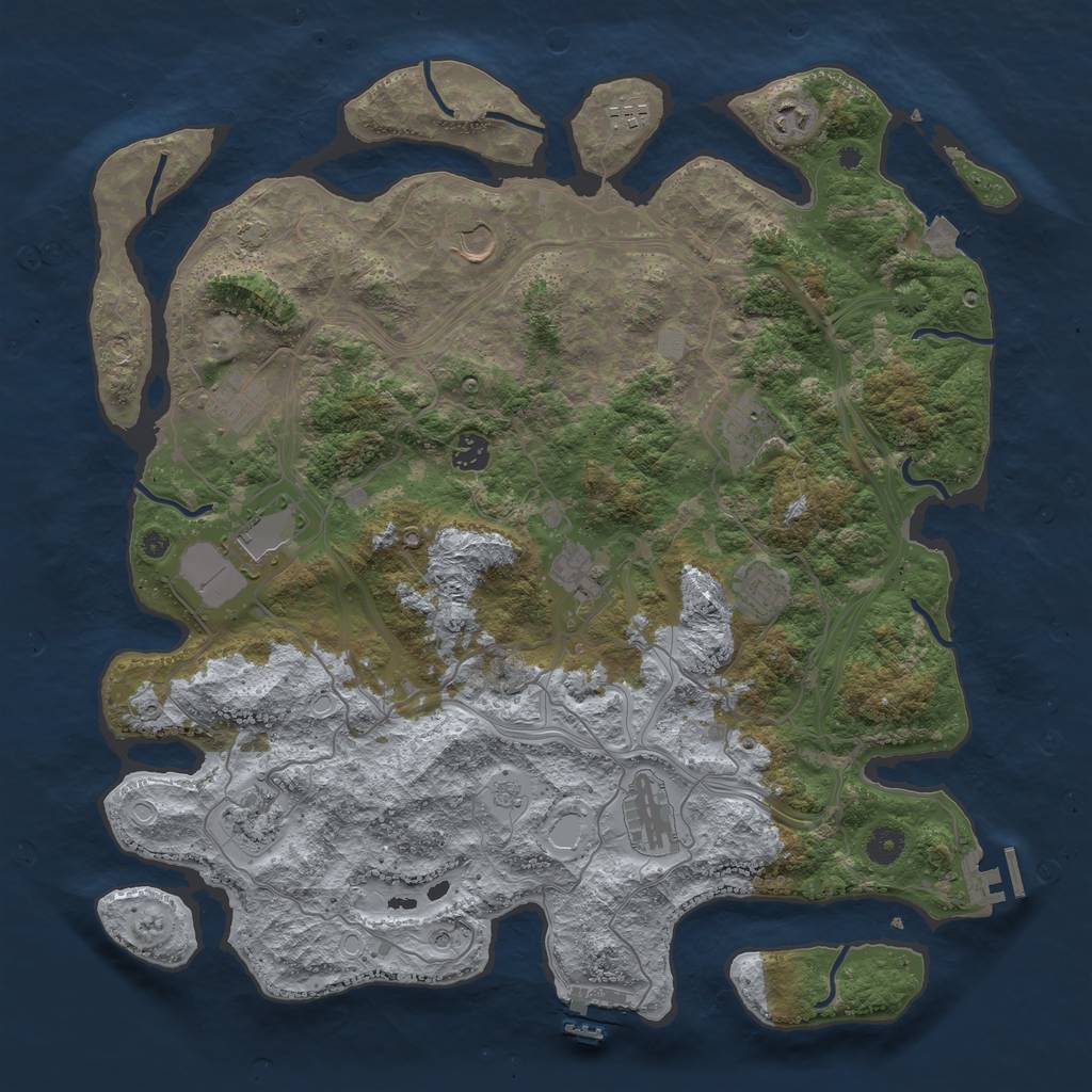 Rust Map: Procedural Map, Size: 4300, Seed: 1897720449, 19 Monuments