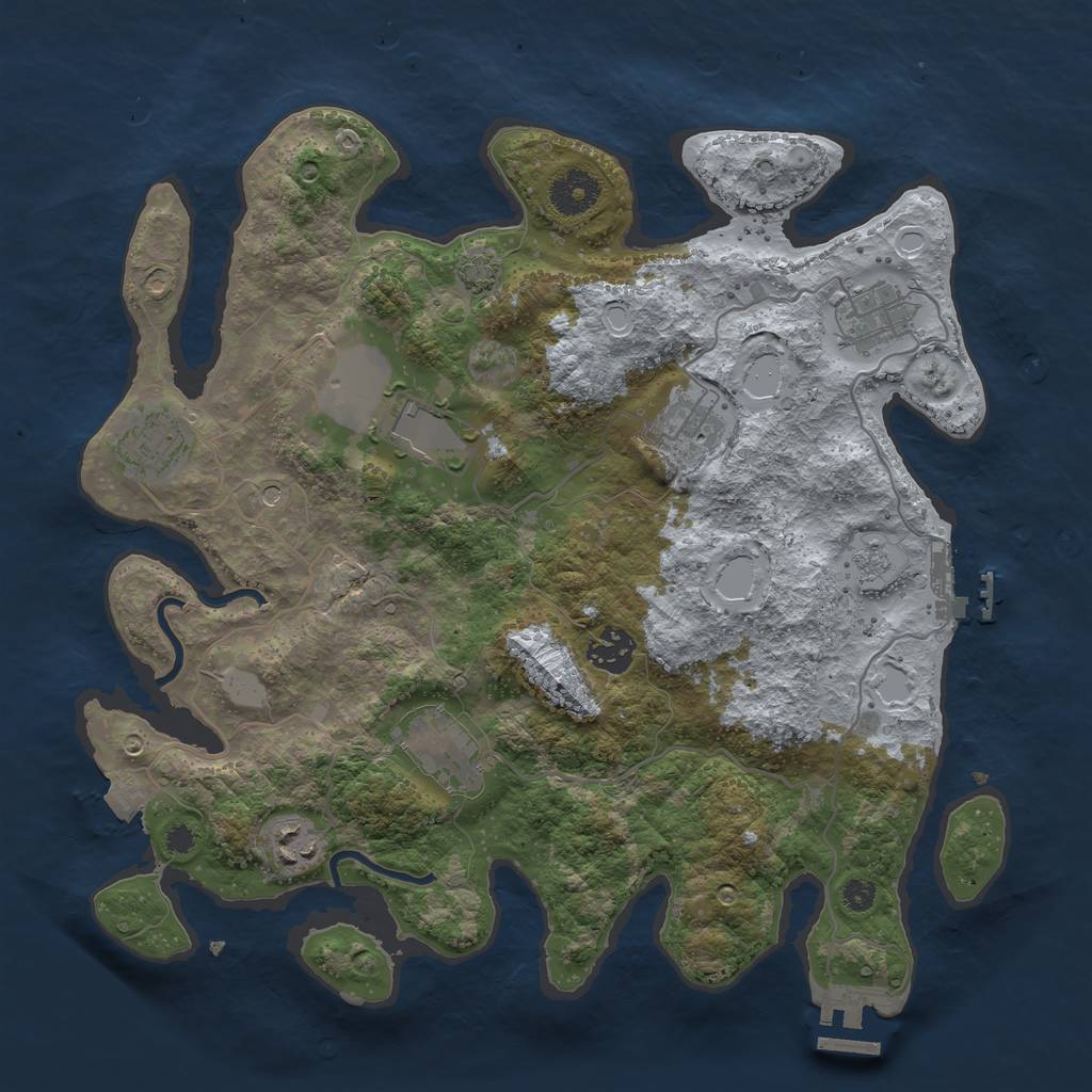 Rust Map: Procedural Map, Size: 3500, Seed: 2022309700, 15 Monuments