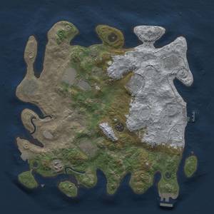 Thumbnail Rust Map: Procedural Map, Size: 3500, Seed: 2022309700, 15 Monuments