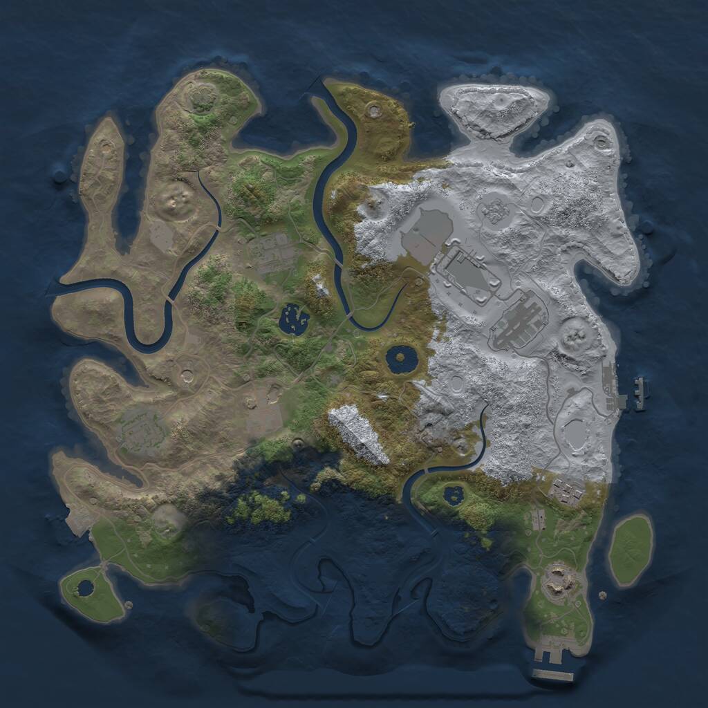 Rust Map: Procedural Map, Size: 3500, Seed: 2022309700, 14 Monuments