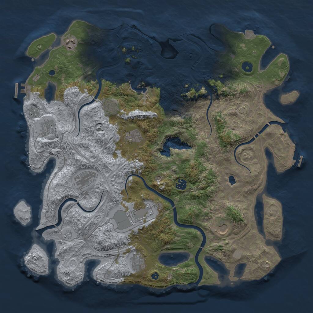 Rust Map: Procedural Map, Size: 4300, Seed: 92730648, 16 Monuments