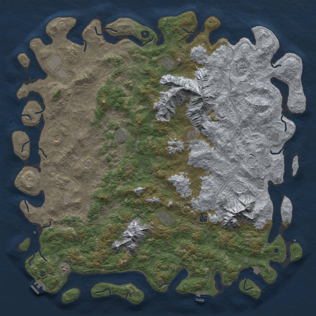 Rust Map: Procedural Map, Size: 6000, Seed: 6489, 19 Monuments