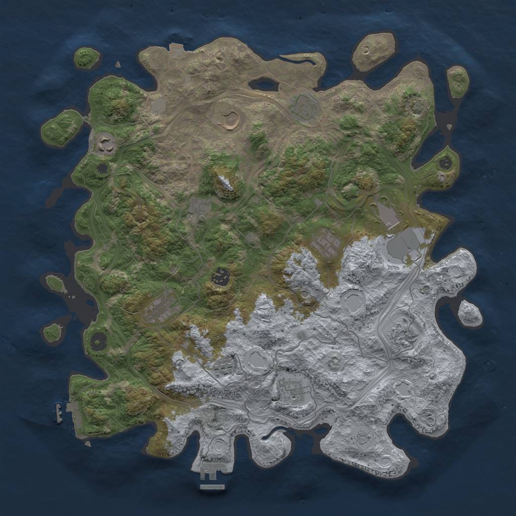 Rust Map: Procedural Map, Size: 4250, Seed: 135699547, 19 Monuments