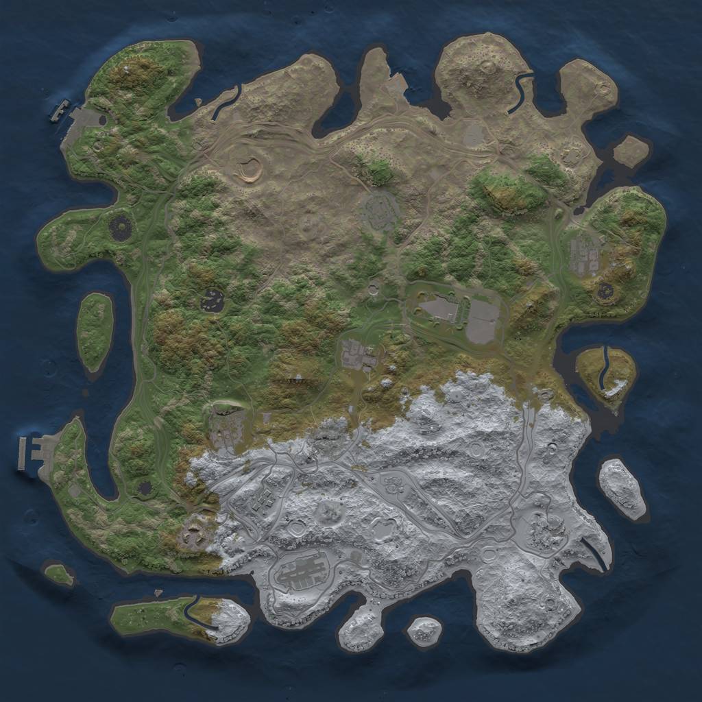 Rust Map: Procedural Map, Size: 4300, Seed: 92730647, 19 Monuments