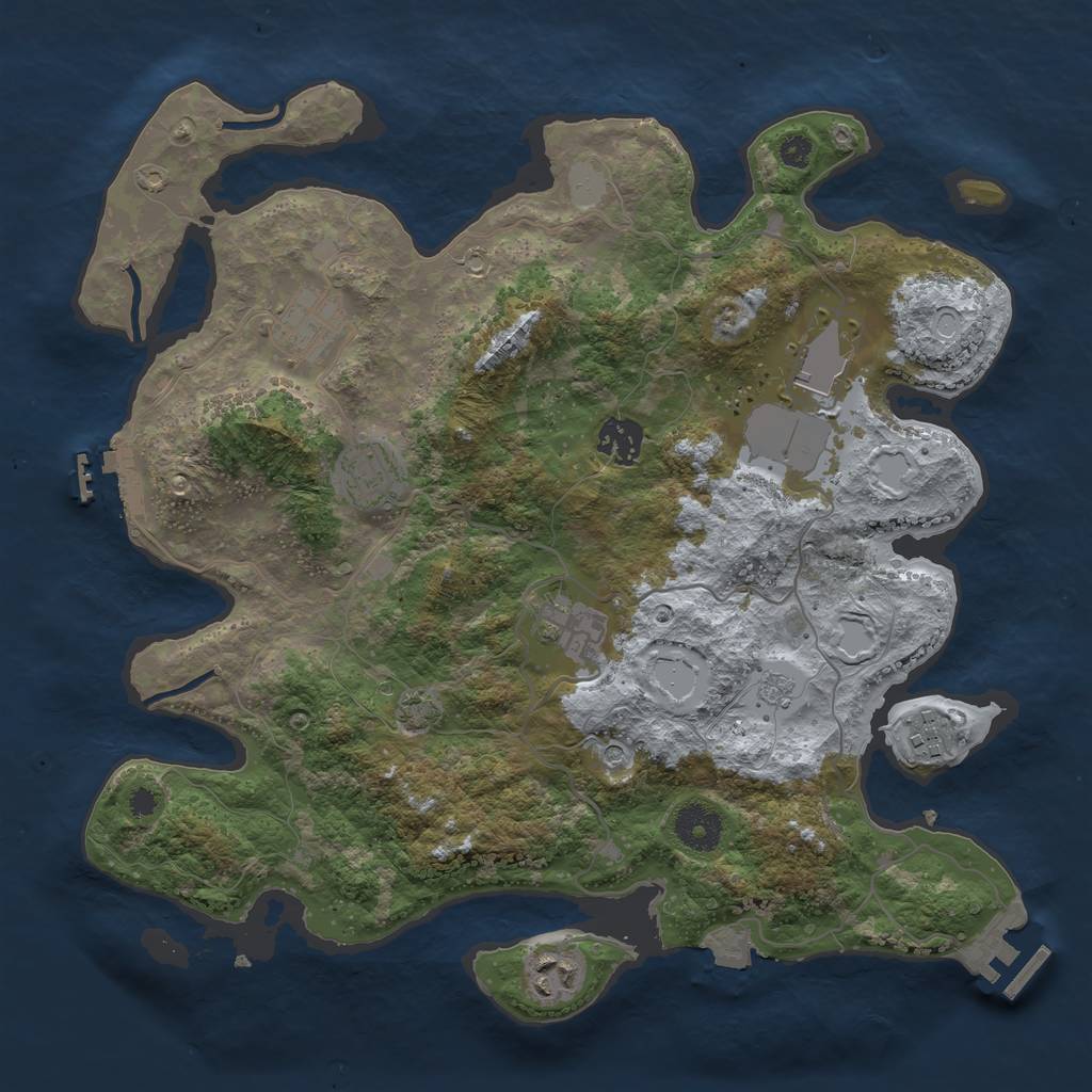 Rust Map: Procedural Map, Size: 3500, Seed: 241630422, 15 Monuments