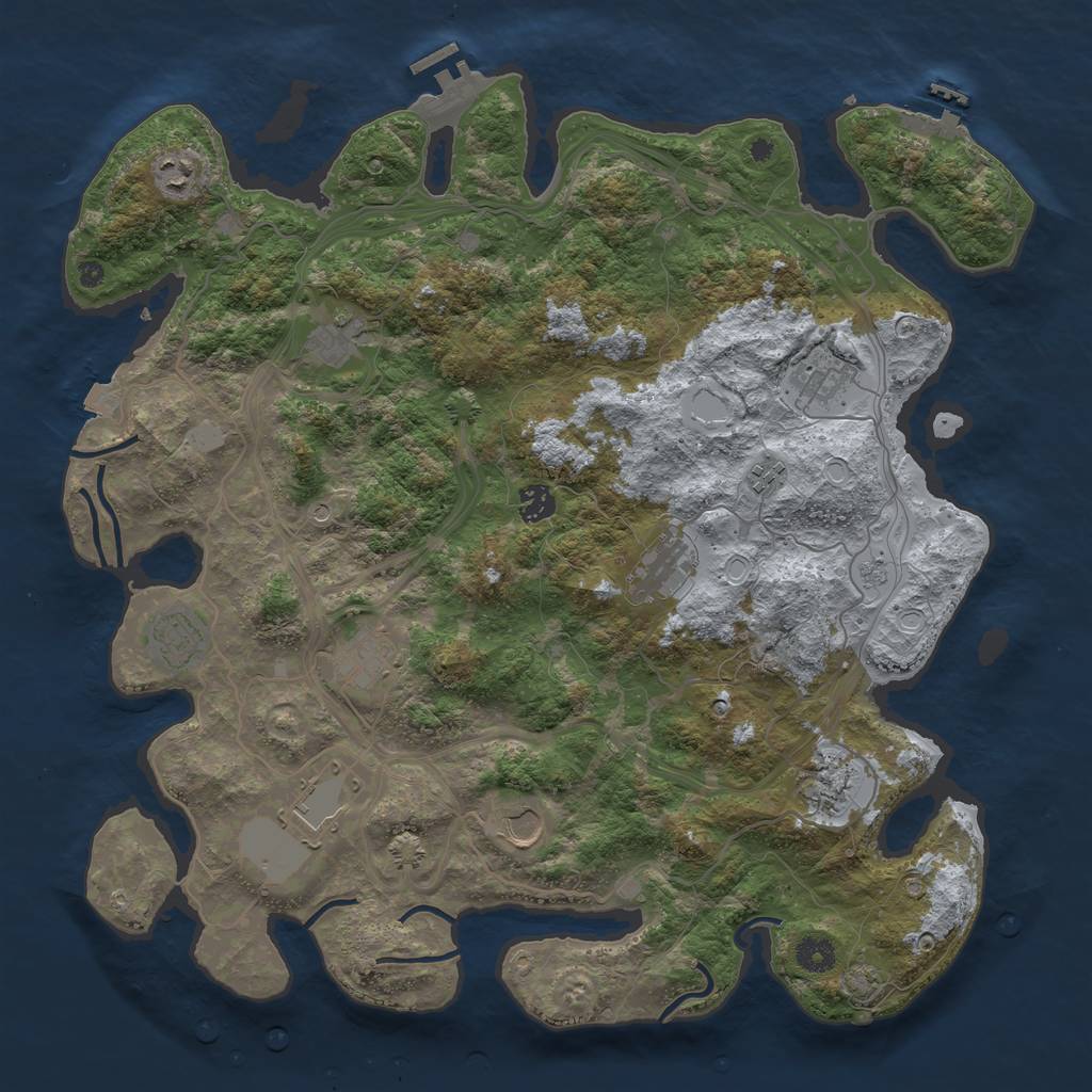 Rust Map: Procedural Map, Size: 4250, Seed: 916865797, 19 Monuments