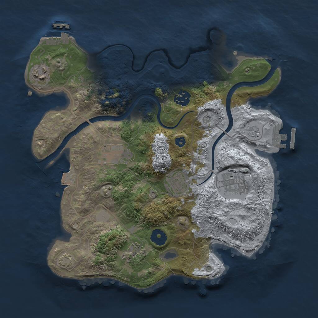 Rust Map: Procedural Map, Size: 3000, Seed: 1430542259, 12 Monuments