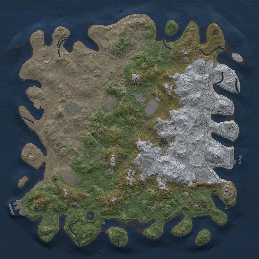 Rust Map: Procedural Map, Size: 4500, Seed: 783993206, 19 Monuments