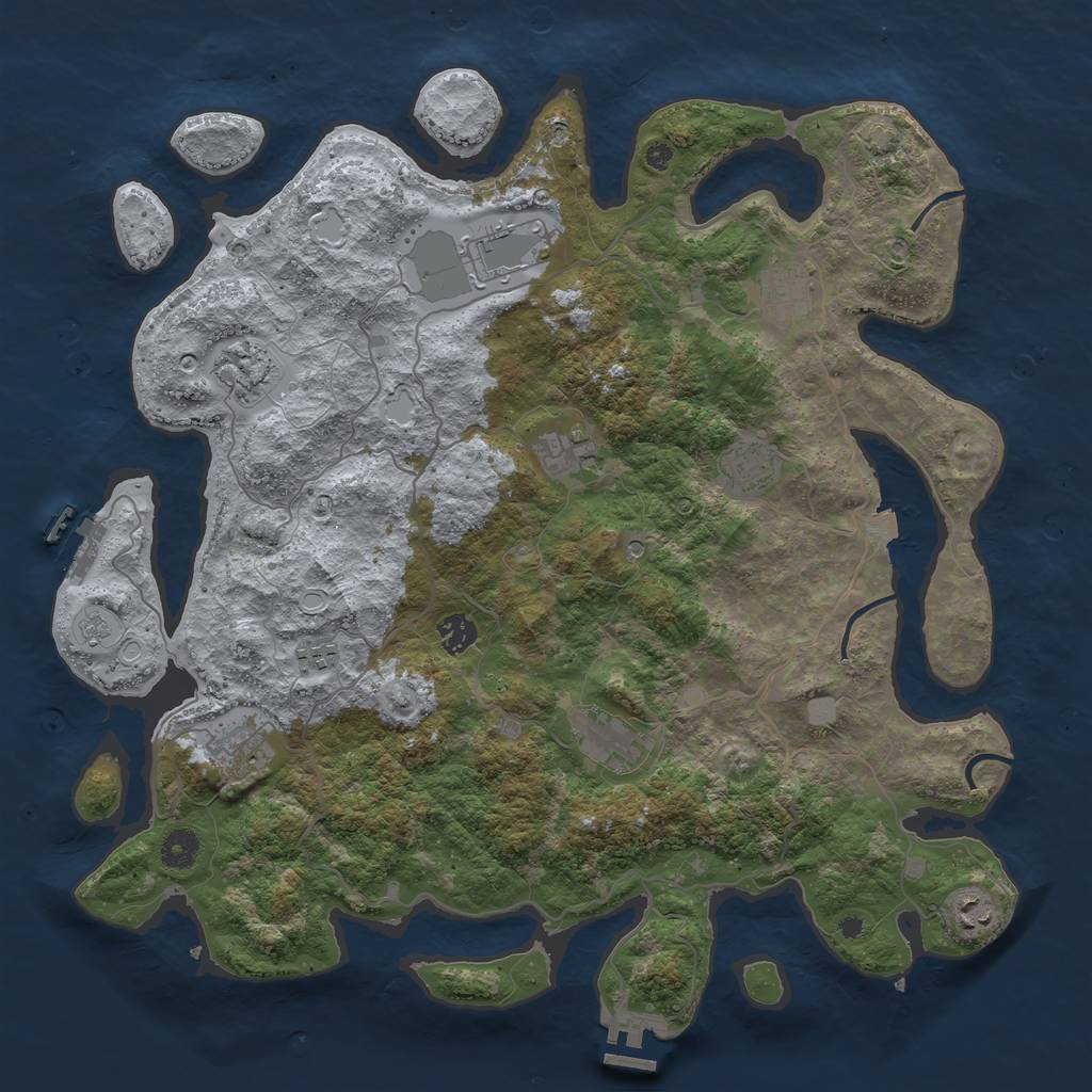 Rust Map: Procedural Map, Size: 4200, Seed: 4009000, 18 Monuments