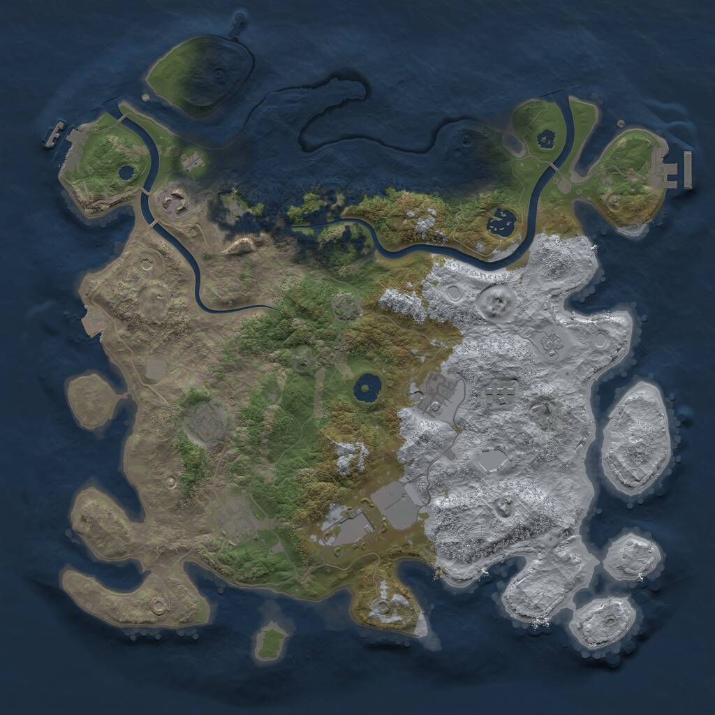 Rust Map: Procedural Map, Size: 3850, Seed: 25072024, 14 Monuments
