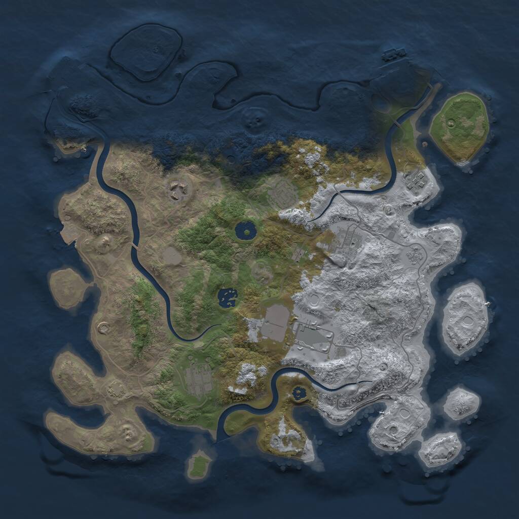 Rust Map: Procedural Map, Size: 3800, Seed: 25072024, 13 Monuments