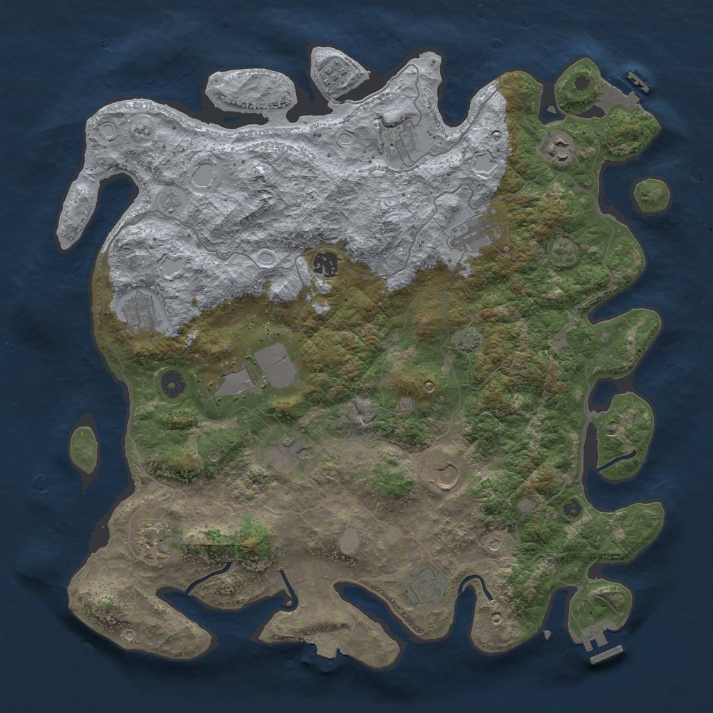 Rust Map: Procedural Map, Size: 4200, Seed: 1740384412, 19 Monuments