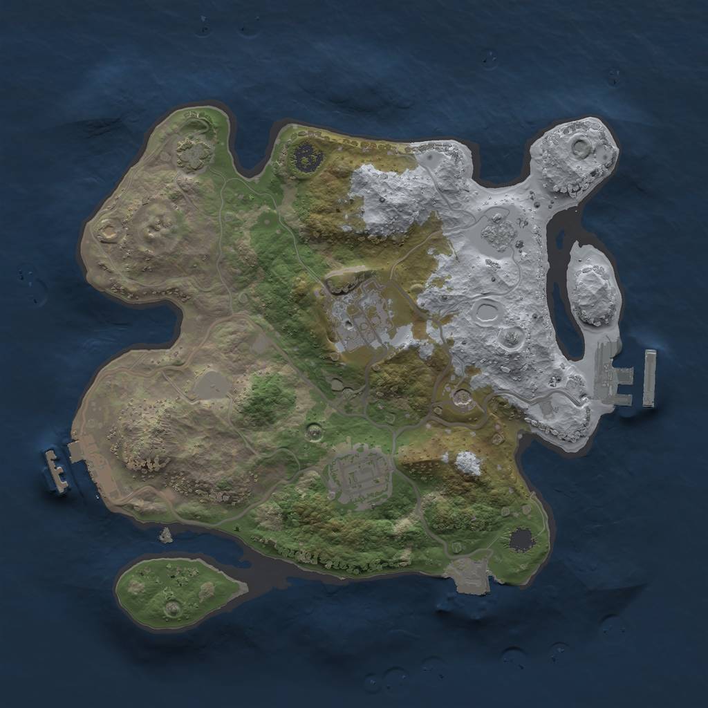 Rust Map: Procedural Map, Size: 2500, Seed: 535578604, 10 Monuments