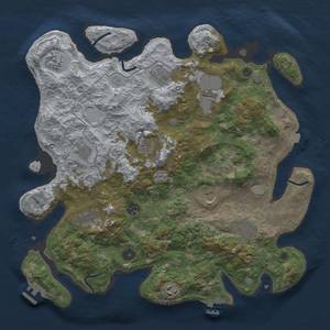 Thumbnail Rust Map: Procedural Map, Size: 4000, Seed: 393273109, 19 Monuments