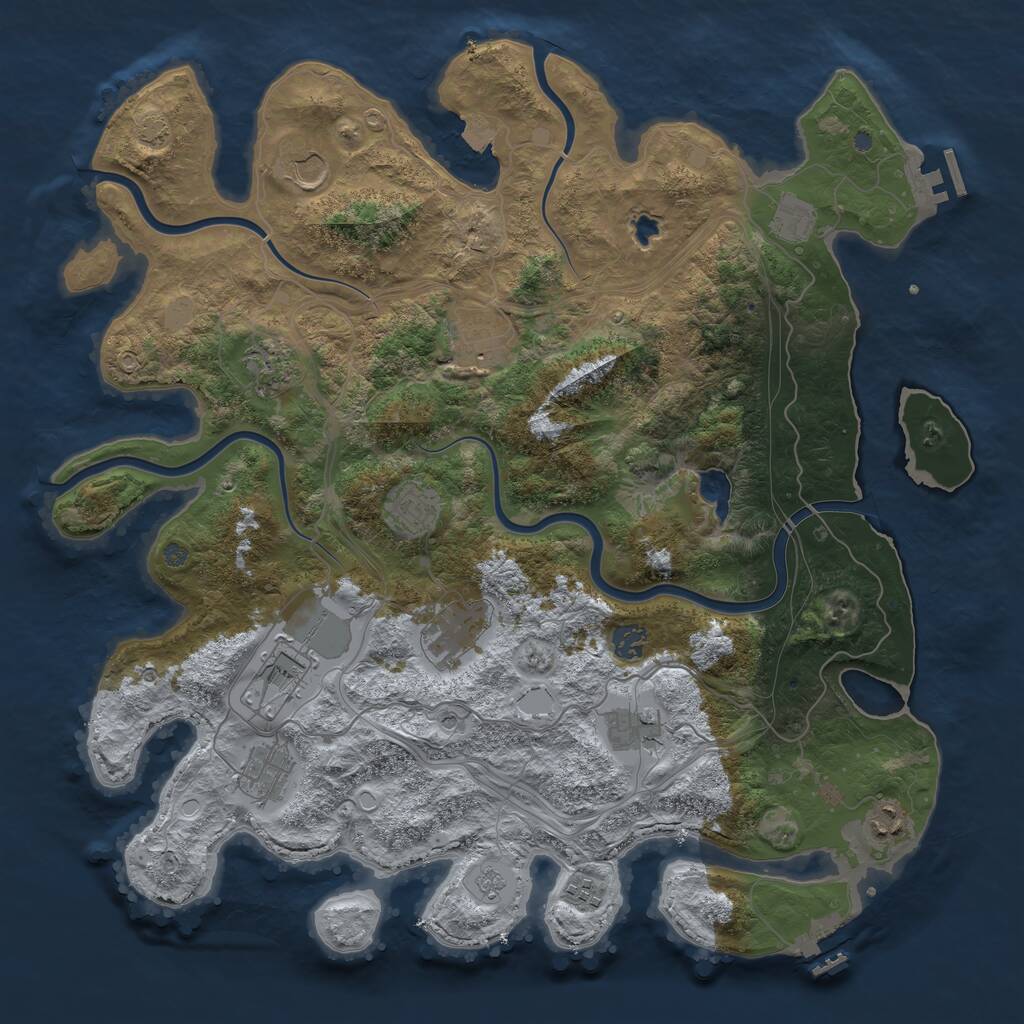 Rust Map: Procedural Map, Size: 4250, Seed: 90, 17 Monuments