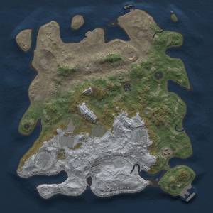 Thumbnail Rust Map: Procedural Map, Size: 3850, Seed: 4411556, 17 Monuments