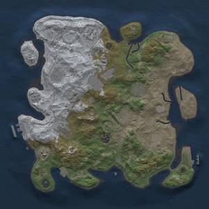 Thumbnail Rust Map: Procedural Map, Size: 3500, Seed: 1842891383, 18 Monuments