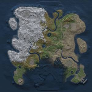 Thumbnail Rust Map: Procedural Map, Size: 3500, Seed: 1842891383, 15 Monuments
