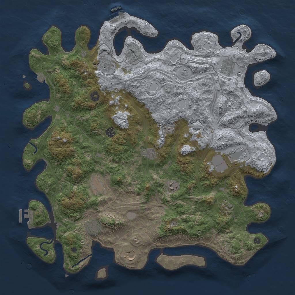 Rust Map: Procedural Map, Size: 4500, Seed: 1527284436, 19 Monuments