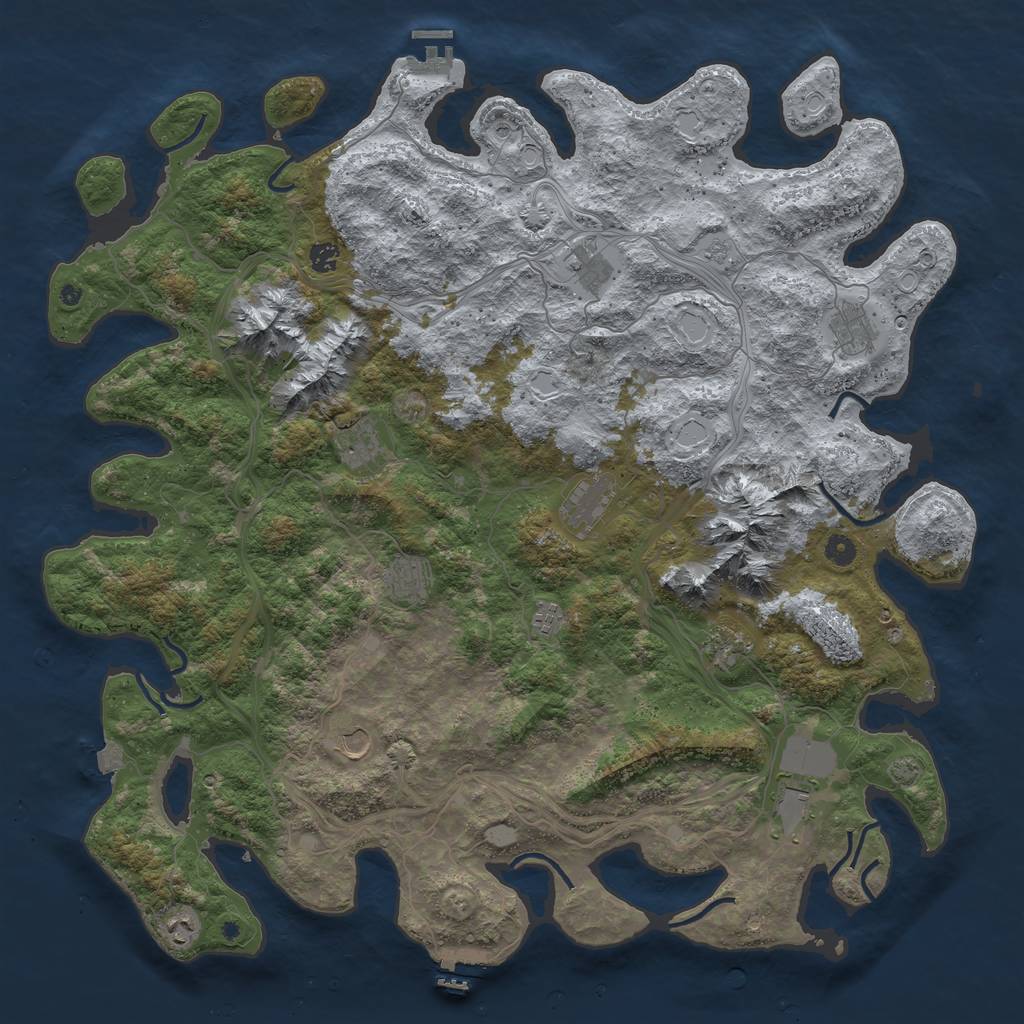 Rust Map: Procedural Map, Size: 5000, Seed: 240563, 19 Monuments