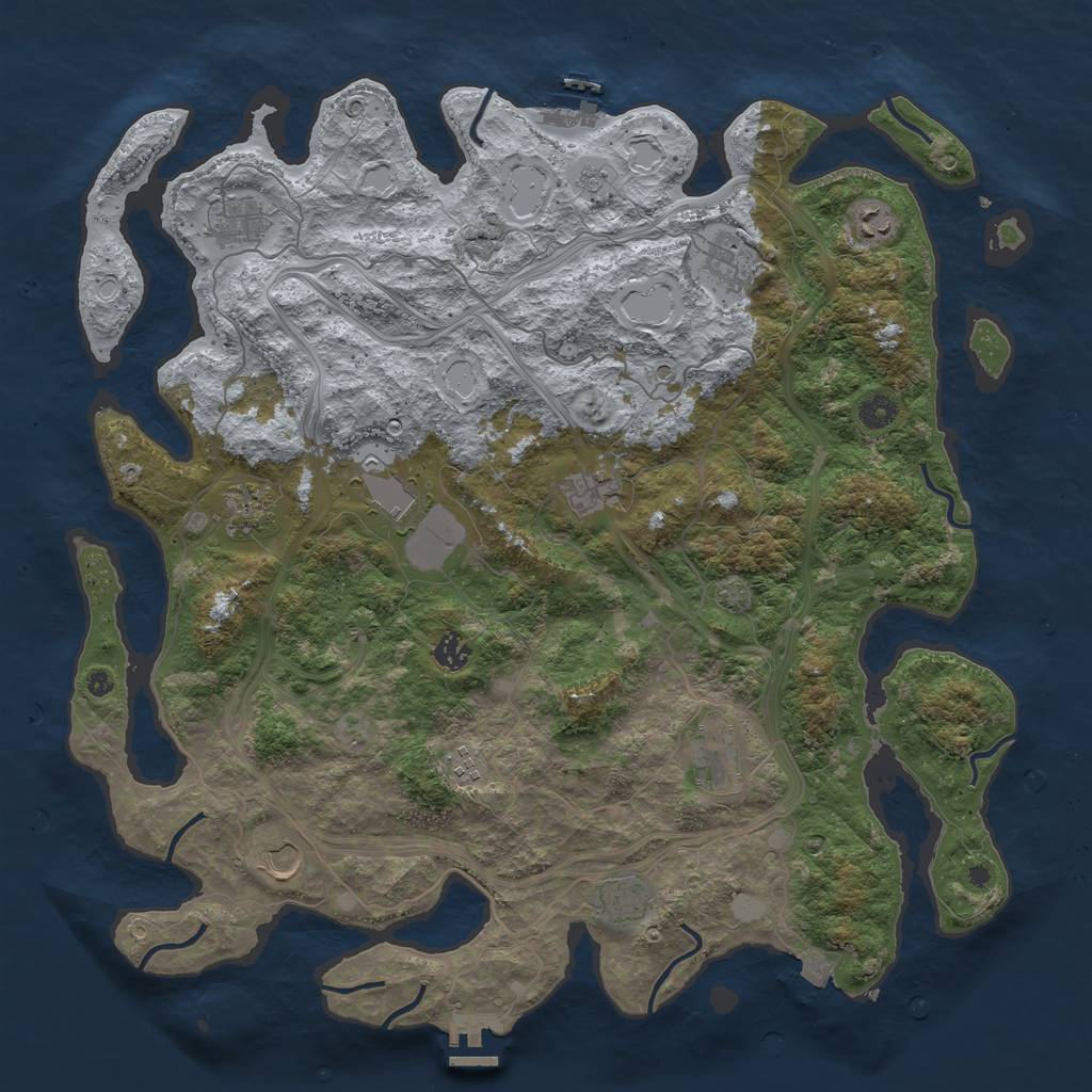Rust Map: Procedural Map, Size: 4500, Seed: 62870, 19 Monuments