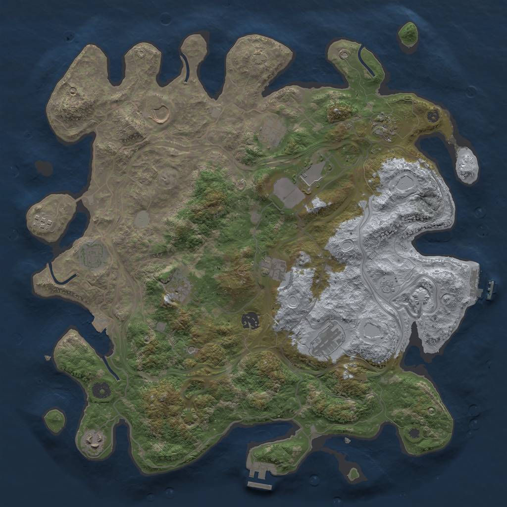 Rust Map: Procedural Map, Size: 4250, Seed: 1618010816, 19 Monuments