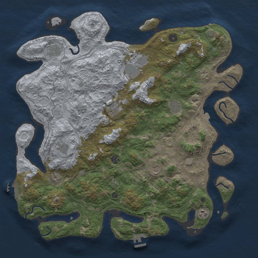 Rust Map: Procedural Map, Size: 4500, Seed: 19161, 18 Monuments