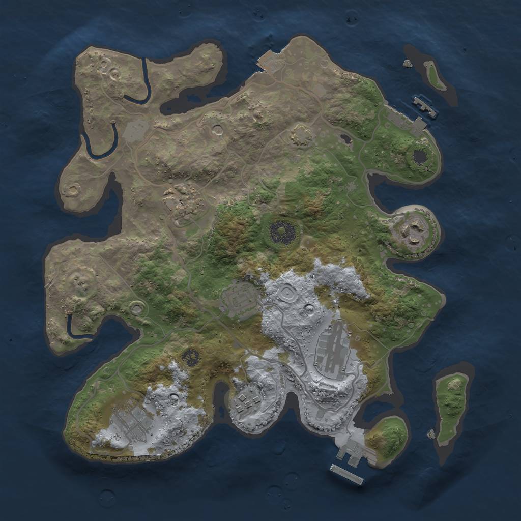 Rust Map: Procedural Map, Size: 3000, Seed: 412672312, 13 Monuments