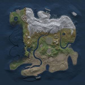 Thumbnail Rust Map: Procedural Map, Size: 3000, Seed: 1158710424, 12 Monuments