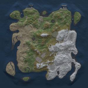 Thumbnail Rust Map: Procedural Map, Size: 3600, Seed: 990300, 16 Monuments