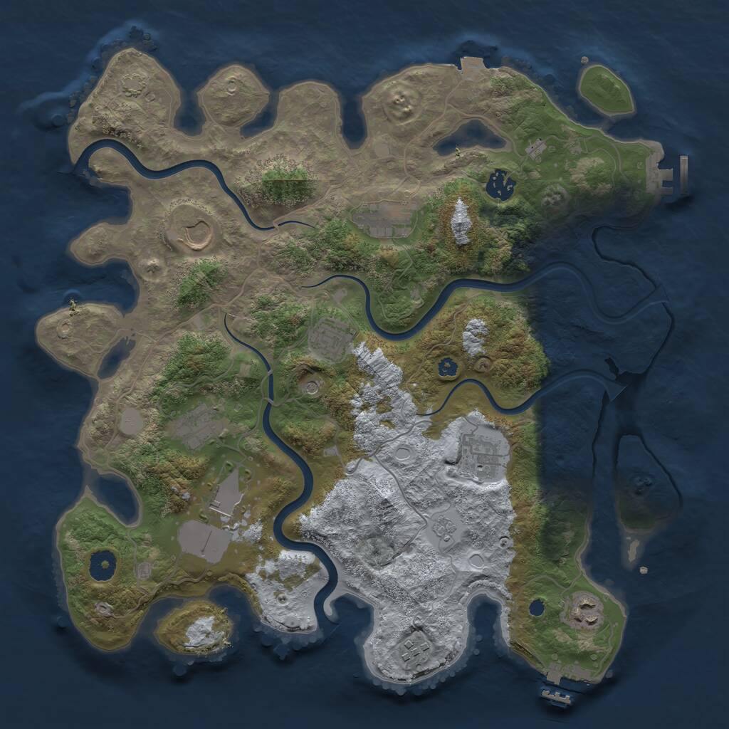 Rust Map: Procedural Map, Size: 3750, Seed: 620133, 15 Monuments