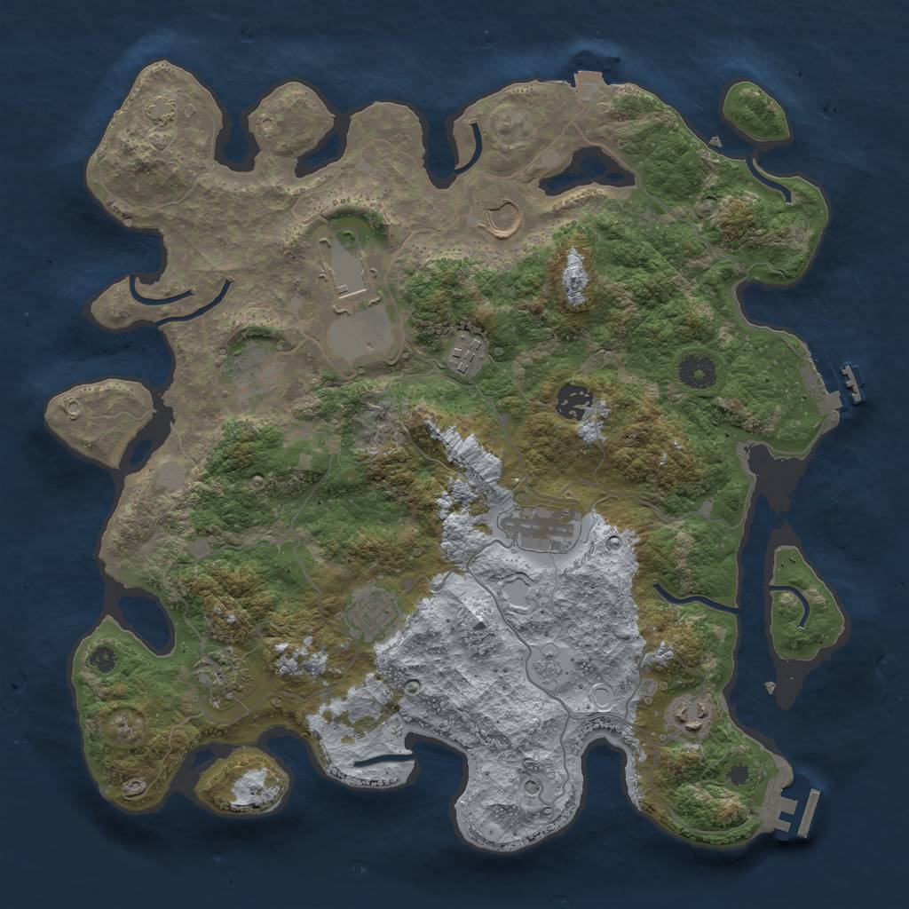 Rust Map: Procedural Map, Size: 3750, Seed: 620133, 17 Monuments