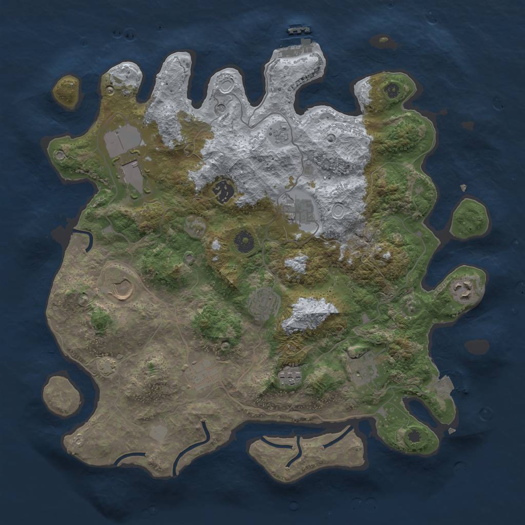 Rust Map: Procedural Map, Size: 3750, Seed: 186882323, 16 Monuments