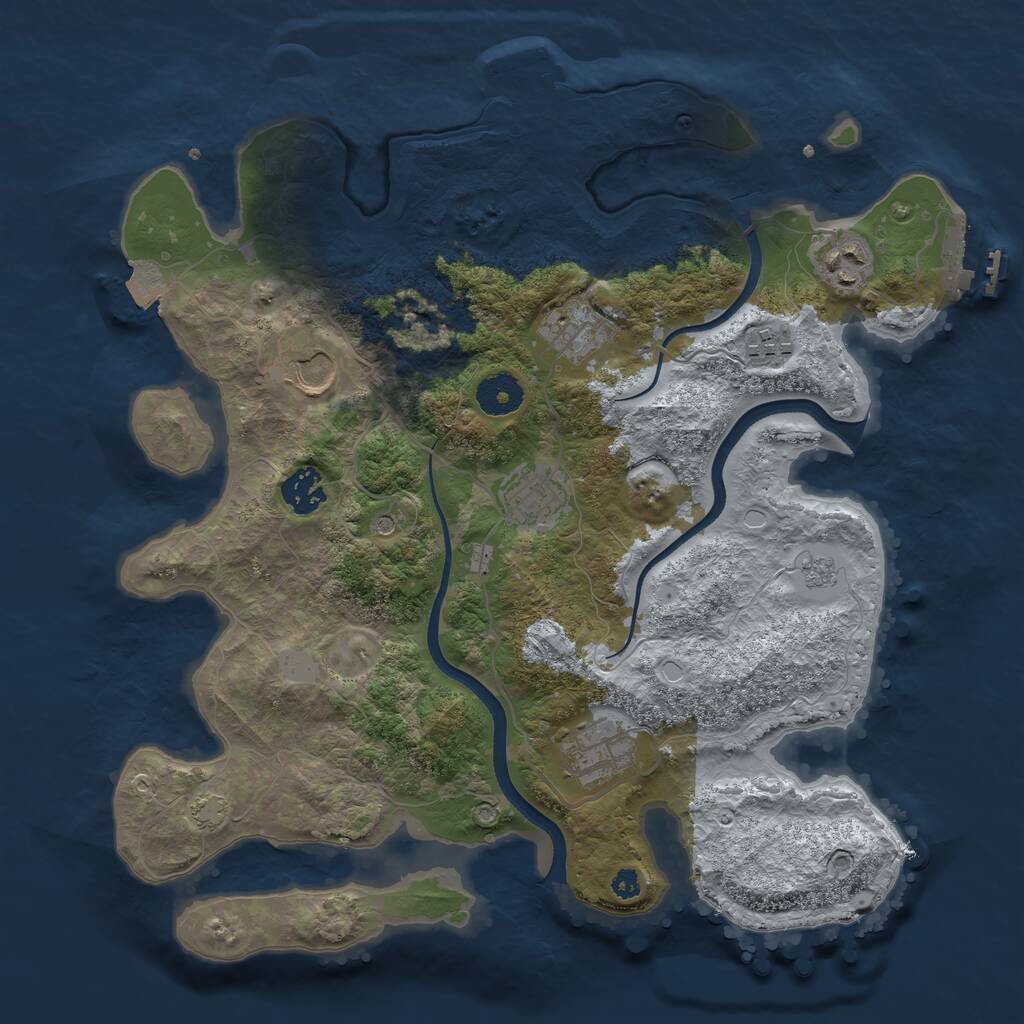 Rust Map: Procedural Map, Size: 3500, Seed: 570402313, 13 Monuments