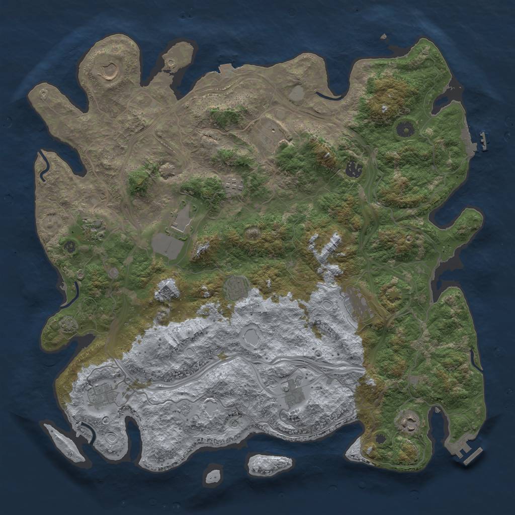 Rust Map: Procedural Map, Size: 4500, Seed: 602476589, 19 Monuments