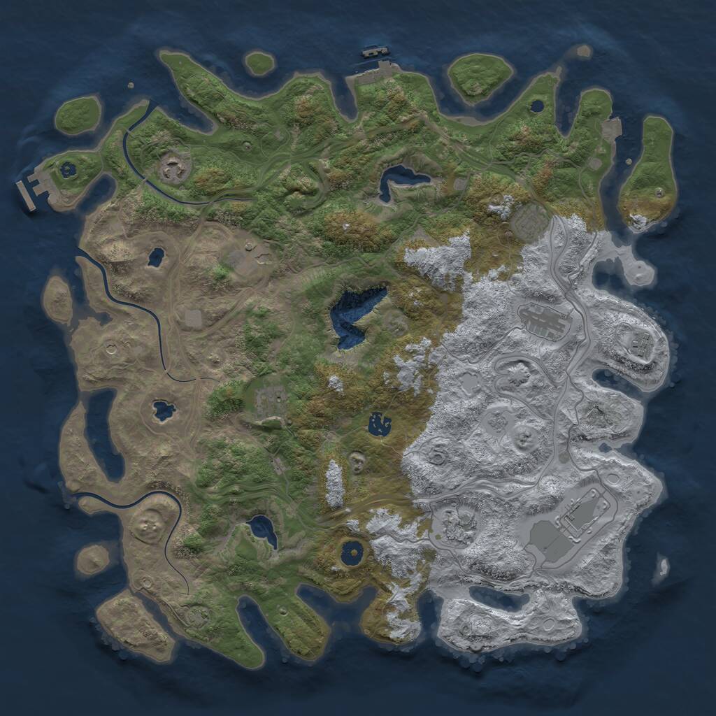 Rust Map: Procedural Map, Size: 4500, Seed: 801923955, 15 Monuments