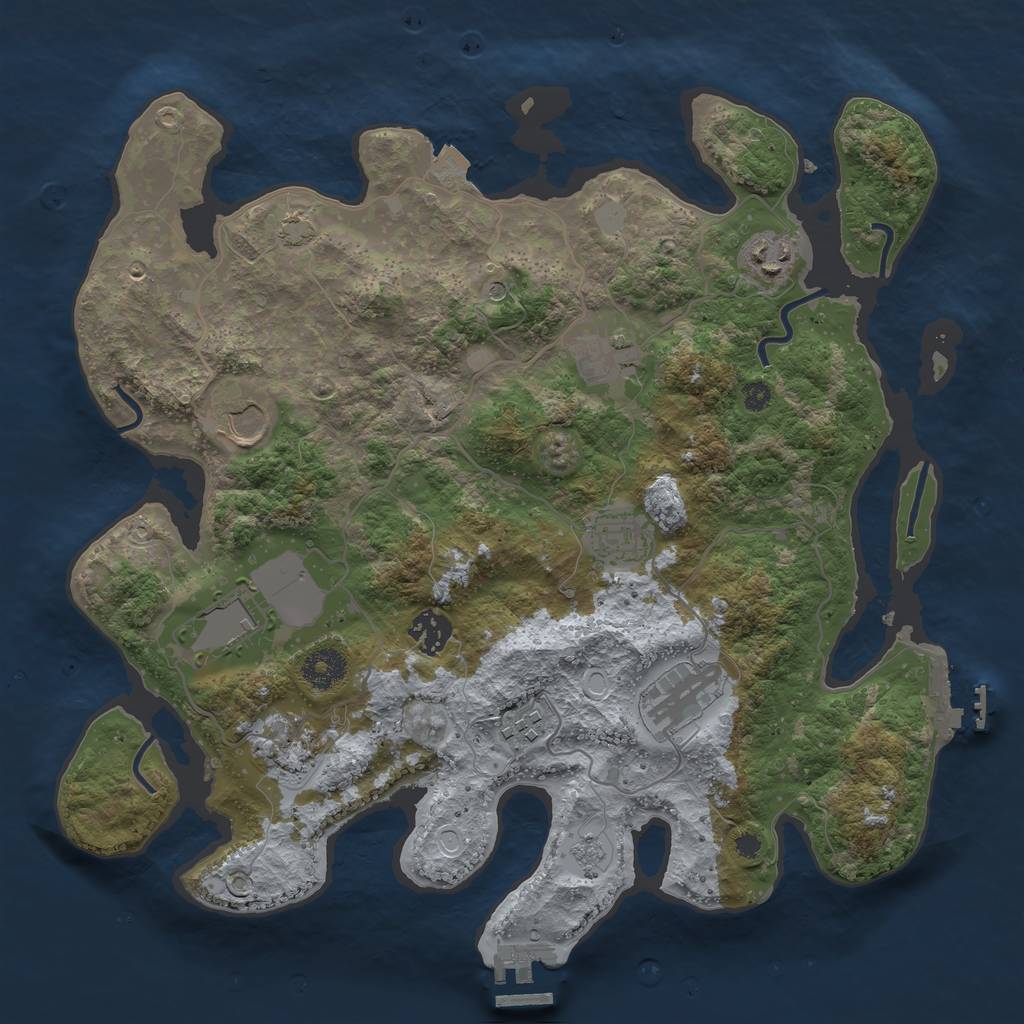 Rust Map: Procedural Map, Size: 3600, Seed: 250724, 17 Monuments