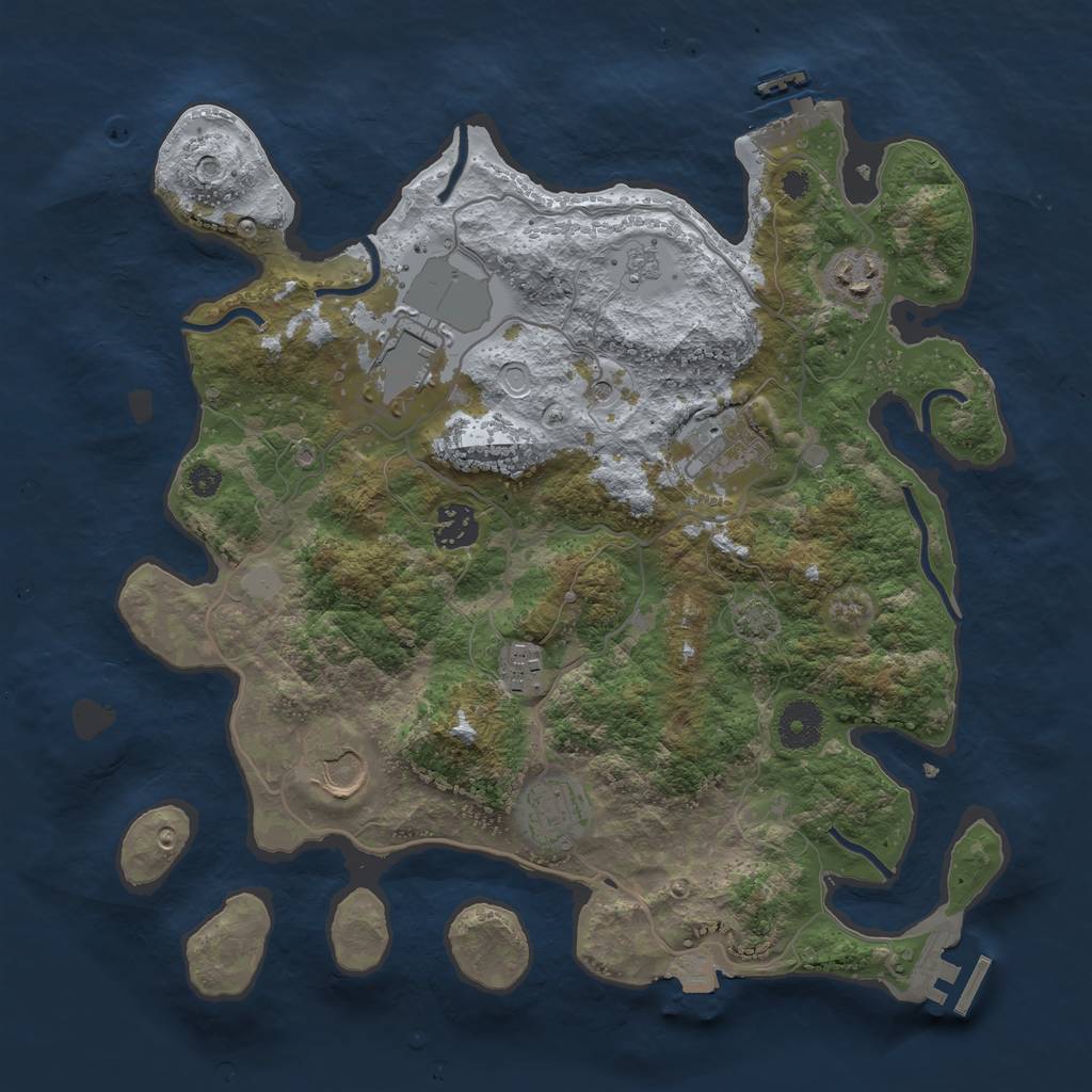 Rust Map: Procedural Map, Size: 3500, Seed: 2507, 15 Monuments