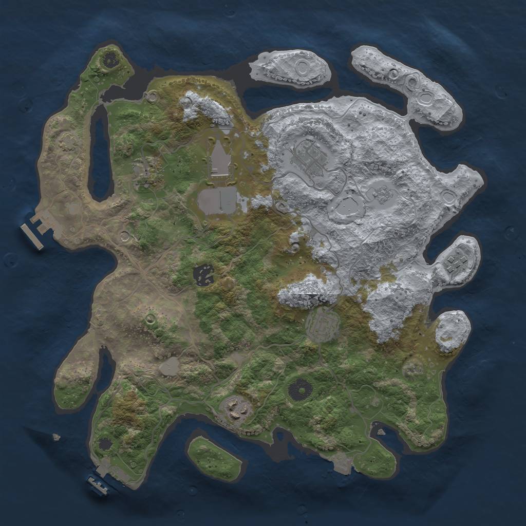 Rust Map: Procedural Map, Size: 3500, Seed: 579634852, 15 Monuments