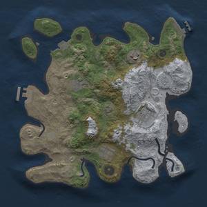 Thumbnail Rust Map: Procedural Map, Size: 3000, Seed: 2086501768, 12 Monuments