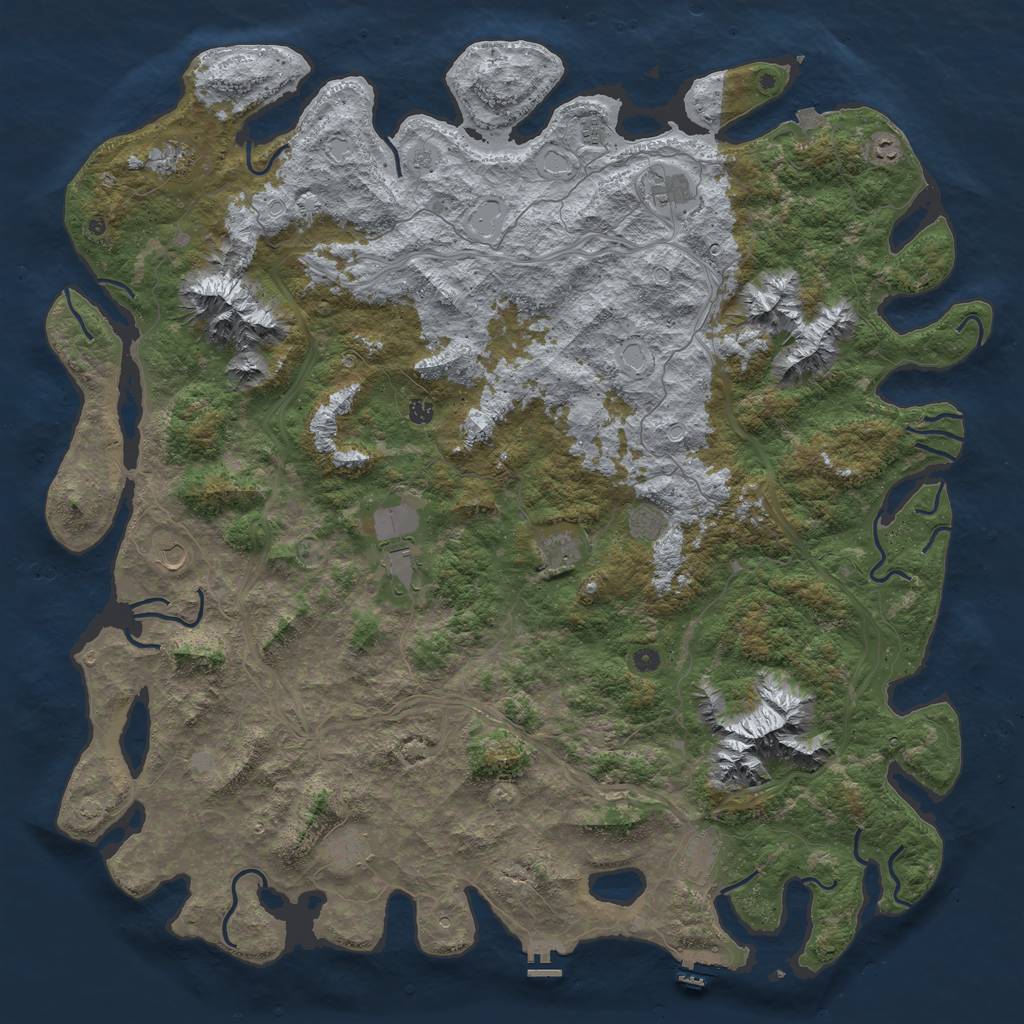 Rust Map: Procedural Map, Size: 6000, Seed: 999995163, 19 Monuments