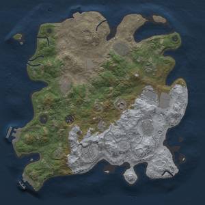 Thumbnail Rust Map: Procedural Map, Size: 3500, Seed: 864492704, 17 Monuments