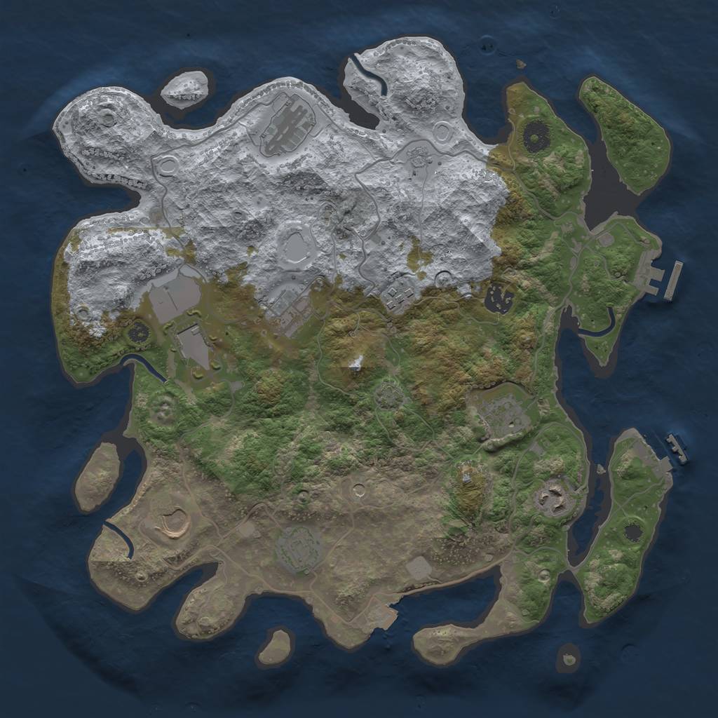 Rust Map: Procedural Map, Size: 3650, Seed: 17762077, 17 Monuments