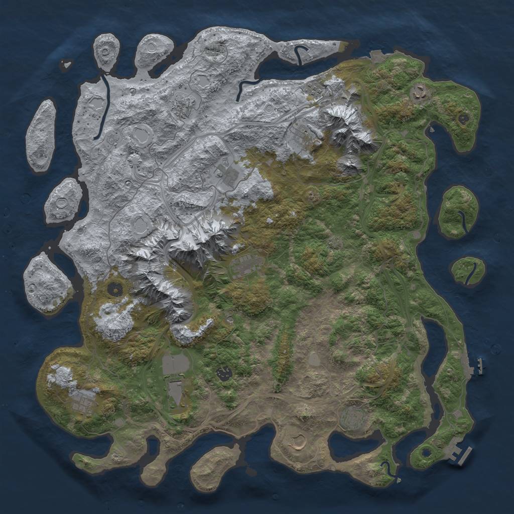 Rust Map: Procedural Map, Size: 5000, Seed: 417398223, 19 Monuments